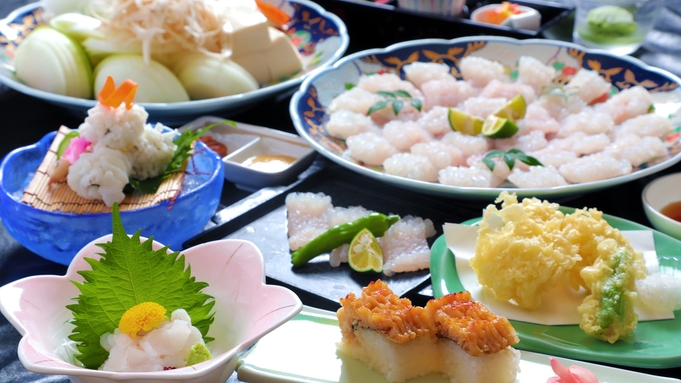 【夏の極み美食◆-The鱧づくし-】寿司に天婦羅、洗いに湯引き、ハモすき。地元産鱧を５種の料理で。